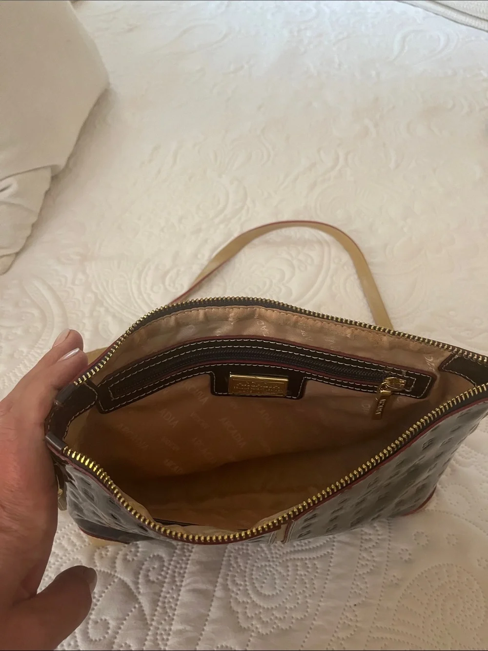 Arcadia Genuine Italian Navy Patent Leather Crossbody Bag – Made in Italy – NWOT